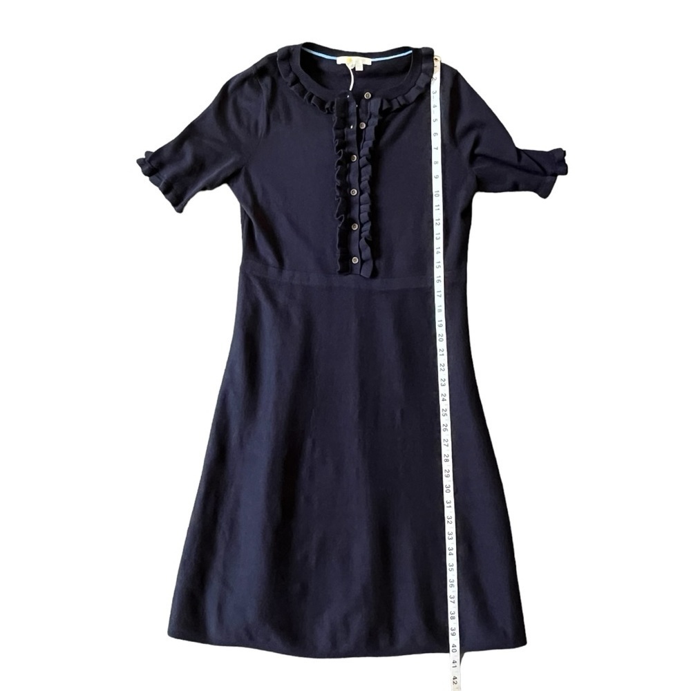 Boden Ruffle Frill Detail Short Sleeve Navy Knit Dress Size 8R - Picture 10 of 13